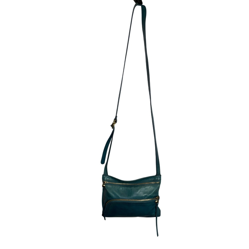 Vintage Hobo Leather Crossbody Shoulder Bag Purse Blue Boho Hippie Y2K Casual‎